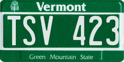 VT license plate TSV423
