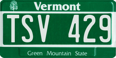 VT license plate TSV429