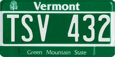 VT license plate TSV432