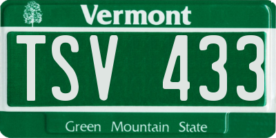 VT license plate TSV433