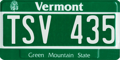 VT license plate TSV435