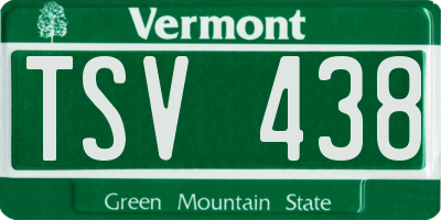 VT license plate TSV438