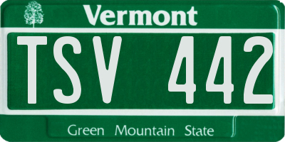 VT license plate TSV442