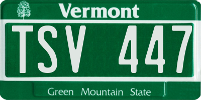 VT license plate TSV447
