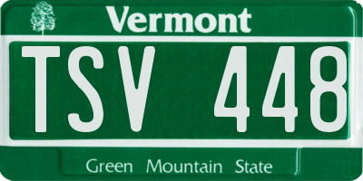 VT license plate TSV448