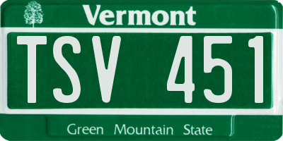 VT license plate TSV451