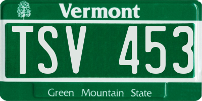 VT license plate TSV453