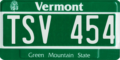 VT license plate TSV454