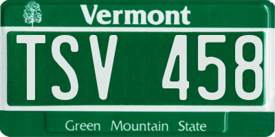 VT license plate TSV458