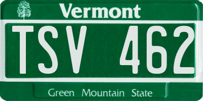 VT license plate TSV462