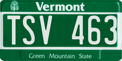 VT license plate TSV463