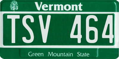 VT license plate TSV464