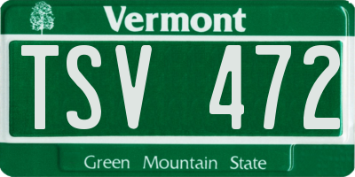 VT license plate TSV472