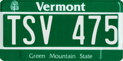 VT license plate TSV475