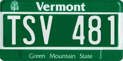 VT license plate TSV481