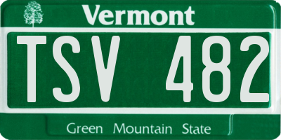 VT license plate TSV482
