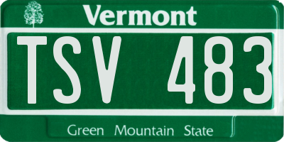 VT license plate TSV483
