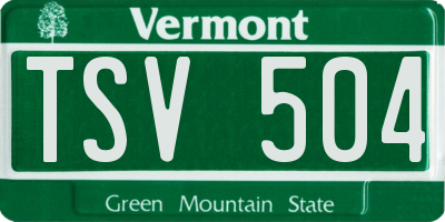 VT license plate TSV504