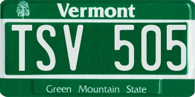 VT license plate TSV505