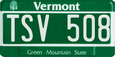 VT license plate TSV508