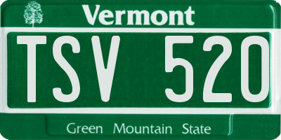 VT license plate TSV520