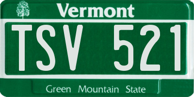 VT license plate TSV521