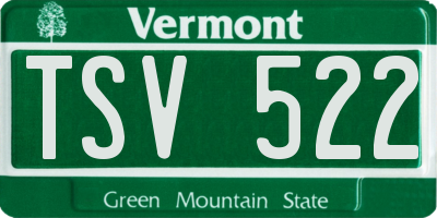 VT license plate TSV522