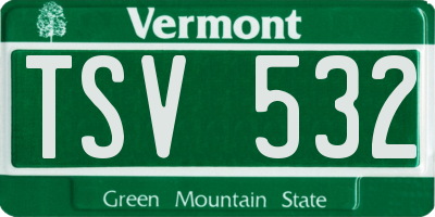 VT license plate TSV532