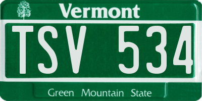 VT license plate TSV534