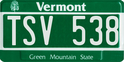 VT license plate TSV538