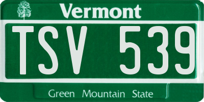 VT license plate TSV539