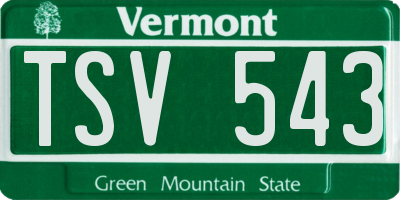 VT license plate TSV543