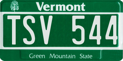 VT license plate TSV544