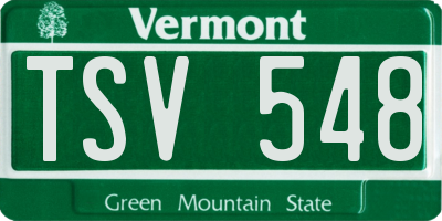 VT license plate TSV548