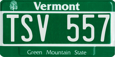 VT license plate TSV557
