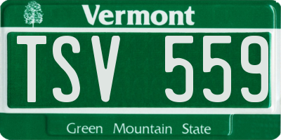 VT license plate TSV559