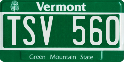 VT license plate TSV560