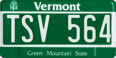 VT license plate TSV564