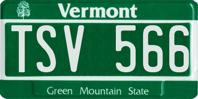 VT license plate TSV566