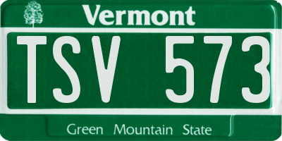 VT license plate TSV573