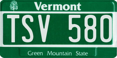 VT license plate TSV580