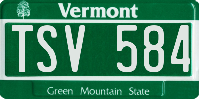 VT license plate TSV584