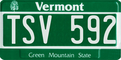 VT license plate TSV592