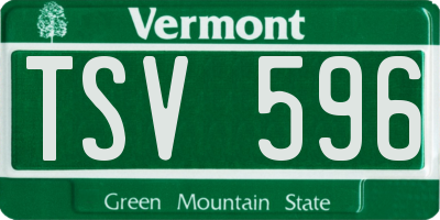 VT license plate TSV596