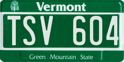 VT license plate TSV604