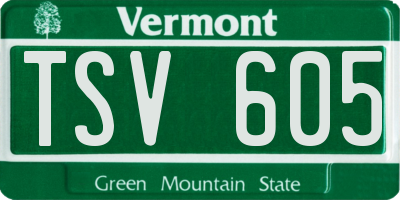 VT license plate TSV605