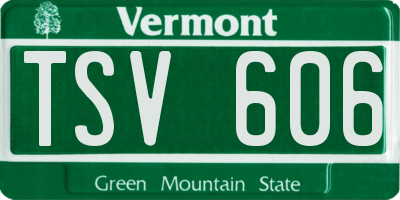 VT license plate TSV606