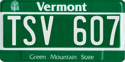 VT license plate TSV607