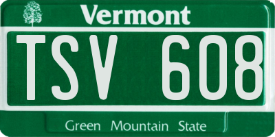 VT license plate TSV608