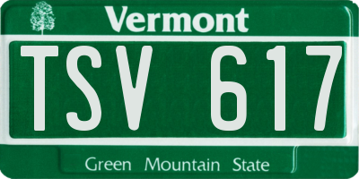 VT license plate TSV617